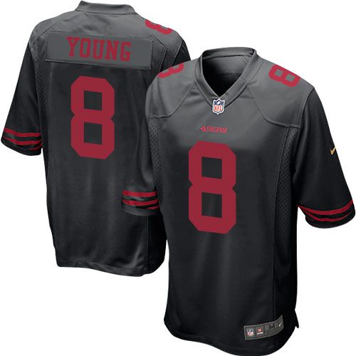 Men San Francisco 49ers #8 Steve Young Nike Black Game Player NFL Jersey->san francisco 49ers->NFL Jersey
